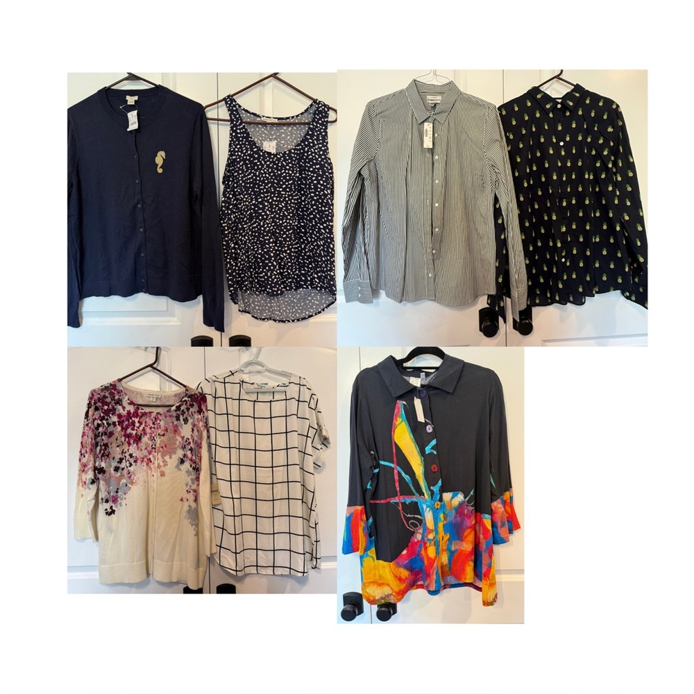 Lot 7 New Women’s Tops. Size XL. Name Brand.